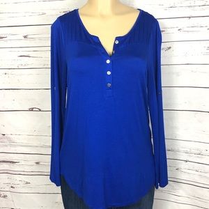 NWT Cable & gauge  Roll-Tab Long Sleeve Blouse